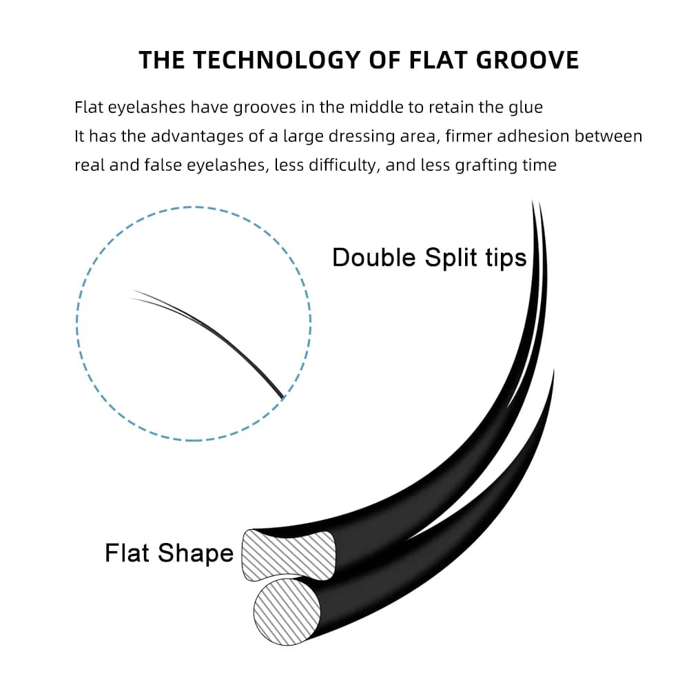 Плоскі еліптичні вії для нарощування Air Flat D+ Curl